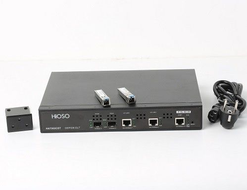 HiOSO HA7302CST Epon Olt 2 porti 2 Pon Olt con 2 1:128 di sostegno dei moduli Px+++ di SFP compatibili